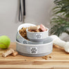 Paw & Patch Ceramic Pet Collection, Medium Set, 6X2", Gray, 2 Piece