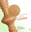 Zaggler Rolling Dog Chew Toy for Aggressive Chewers, Real Chicken, Made in USA, Medium