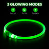 Light up Dog Collars, USB Rechargeable LED Dog Collar, TPU Cuttable Dog Glow Collar, High Visibility Puppy Collar Safety Dog Lights for Night Walking(Green)