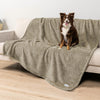 Fluffy Sherpa Waterproof Dog Blanket for Large Pet Cat, 60X80, Taupe | Soft & Warm & Washable; Leafproof Couch Sofa Protector for Small Medium Large Pet; Pee Proof Cover for Crate Kennel Car Seat