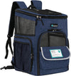 Dog Backpack Carrier, Airline Approved 4-Way Entry Cat Backpack Carrier, Ventilated Mesh, Collapsible Pet Carrier for Small Puppy, Kitten, Hiking, Travel Car, Vet, up to 18 Lbs, Navy Blue
