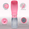 Portable Dog Water Bottle 19Oz Pink | Foldable Pet Water Dispenser, Food Grade Plastic, Ease to Use for Outdoor Walking, Hiking, Travel