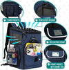Dog Backpack Carrier, Airline Approved 4-Way Entry Cat Backpack Carrier, Ventilated Mesh, Collapsible Pet Carrier for Small Puppy, Kitten, Hiking, Travel Car, Vet, up to 18 Lbs, Navy Blue