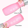 Portable Dog Water Bottle 19Oz Pink | Foldable Pet Water Dispenser, Food Grade Plastic, Ease to Use for Outdoor Walking, Hiking, Travel
