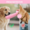 Portable Dog Water Bottle 19Oz Pink | Foldable Pet Water Dispenser, Food Grade Plastic, Ease to Use for Outdoor Walking, Hiking, Travel